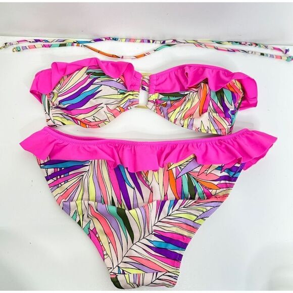 Victoria’s Secret Bikini Size Small Fuschia Ruffle Halter Two Piece Swimsuit‎ - Picture 2 of 6